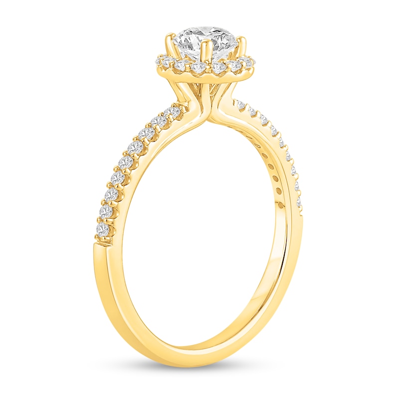 Main Image 2 of 3/4 CT. T.W. Certified Lab-Grown Diamond Frame Engagement Ring in 14K Gold (F/VS2)