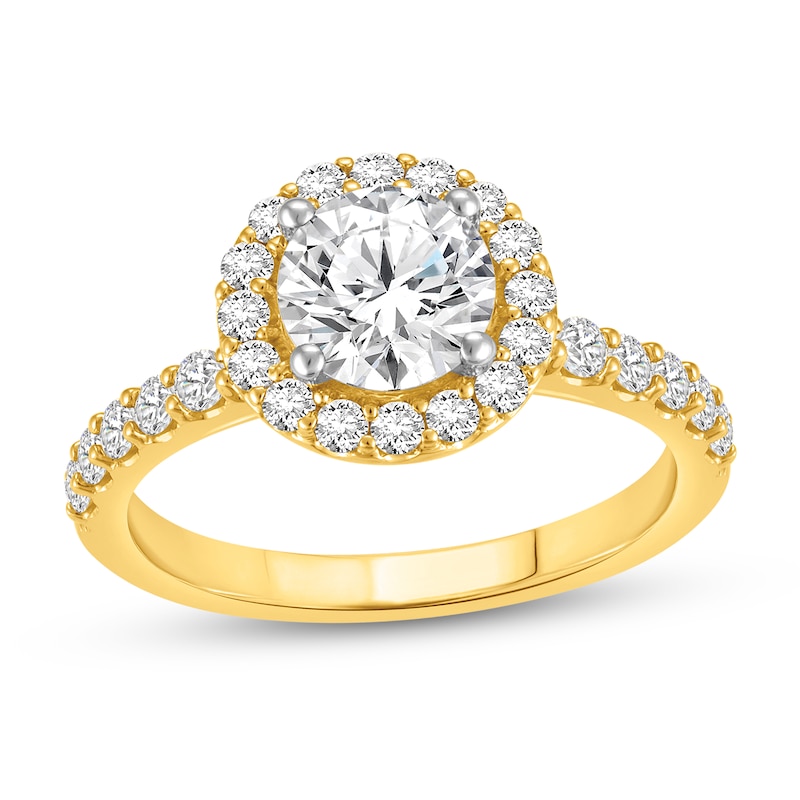 Main Image 1 of 2-1/4 CT. T.W. Certified Lab-Grown Diamond Frame Engagement Ring in 14K Gold (F/VS2)