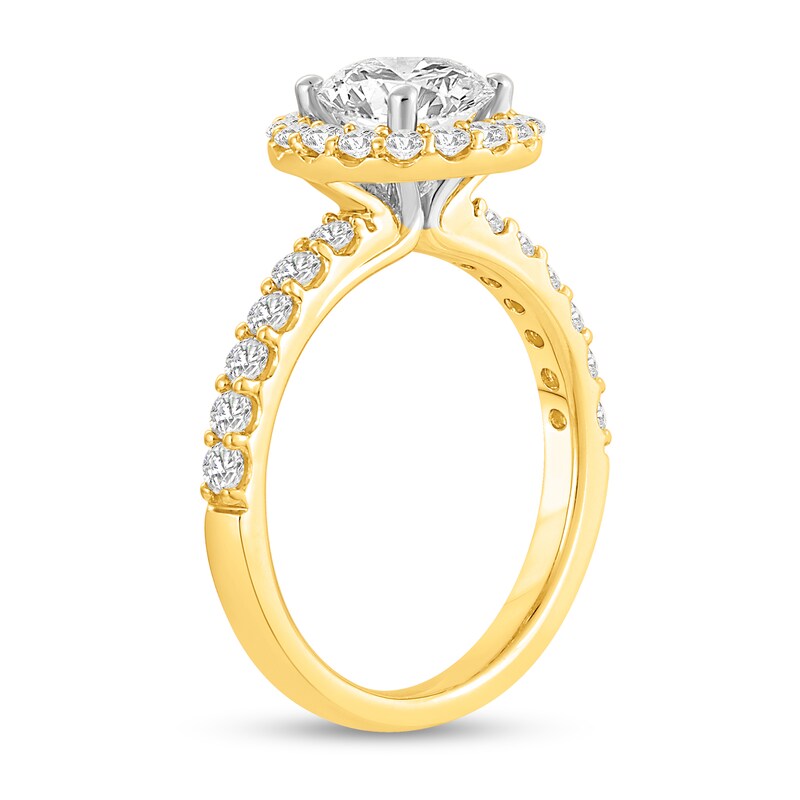 Main Image 2 of 2-1/4 CT. T.W. Certified Lab-Grown Diamond Frame Engagement Ring in 14K Gold (F/VS2)