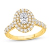 Thumbnail Image 0 of 1-1/2 CT. T.W. Oval Certified Lab-Created Diamond Double Frame Engagement Ring in 14K Gold (F/VS2)