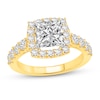 Thumbnail Image 0 of 2-1/2 CT. T.W. Princess Certified Lab-Created Diamond Cushion Frame Engagement Ring in 14K Gold (F/VS2)