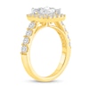 Thumbnail Image 1 of 2-1/2 CT. T.W. Princess Certified Lab-Created Diamond Cushion Frame Engagement Ring in 14K Gold (F/VS2)