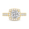 Thumbnail Image 3 of 2-1/2 CT. T.W. Princess Certified Lab-Grown Diamond Cushion Frame Engagement Ring in 14K Gold (F/VS2)