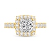 Thumbnail Image 2 of 2-1/2 CT. T.W. Princess Certified Lab-Created Diamond Cushion Frame Engagement Ring in 14K Gold (F/VS2)