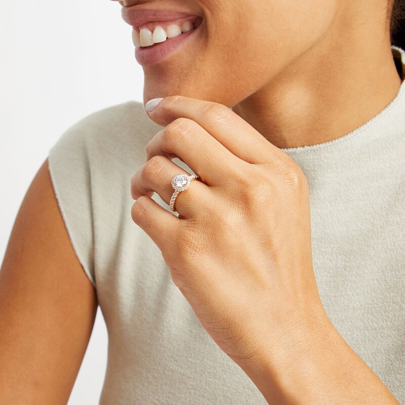 Main Image 2 of 1-1/2 CT. T.W. Certified Lab-Grown Diamond Frame Engagement Ring in 14K Gold (F/VS2)