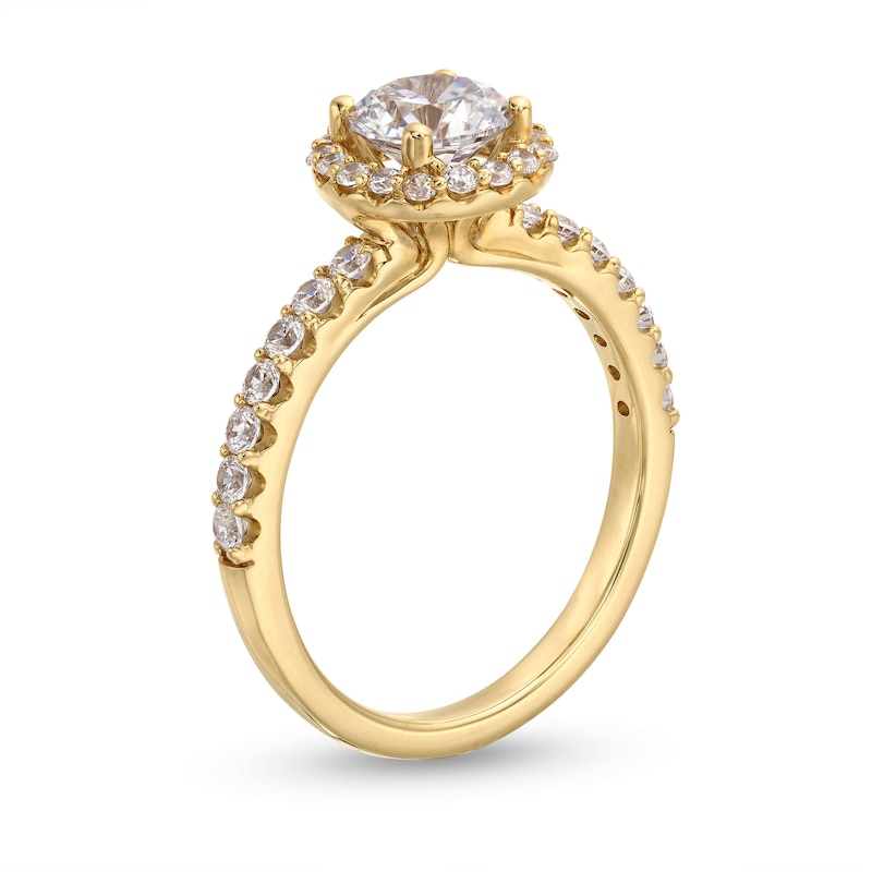 Main Image 3 of 1-1/2 CT. T.W. Certified Lab-Grown Diamond Frame Engagement Ring in 14K Gold (F/VS2)