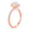 Thumbnail Image 2 of 1-1/2 CT. T.W. Oval Certified Lab-Grown Diamond Frame Engagement Ring in 14K Rose Gold (F/VS2)
