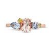 Thumbnail Image 4 of Oval Morganite, Aquamarine and Opal Cluster Ring in 10K Rose Gold