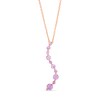 Thumbnail Image 1 of Journey Pink Lab-Created Sapphire Curved Pendant in Sterling Silver with 14K Rose Gold Plate