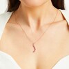 Thumbnail Image 2 of Journey Pink Lab-Created Sapphire Curved Pendant in Sterling Silver with 14K Rose Gold Plate