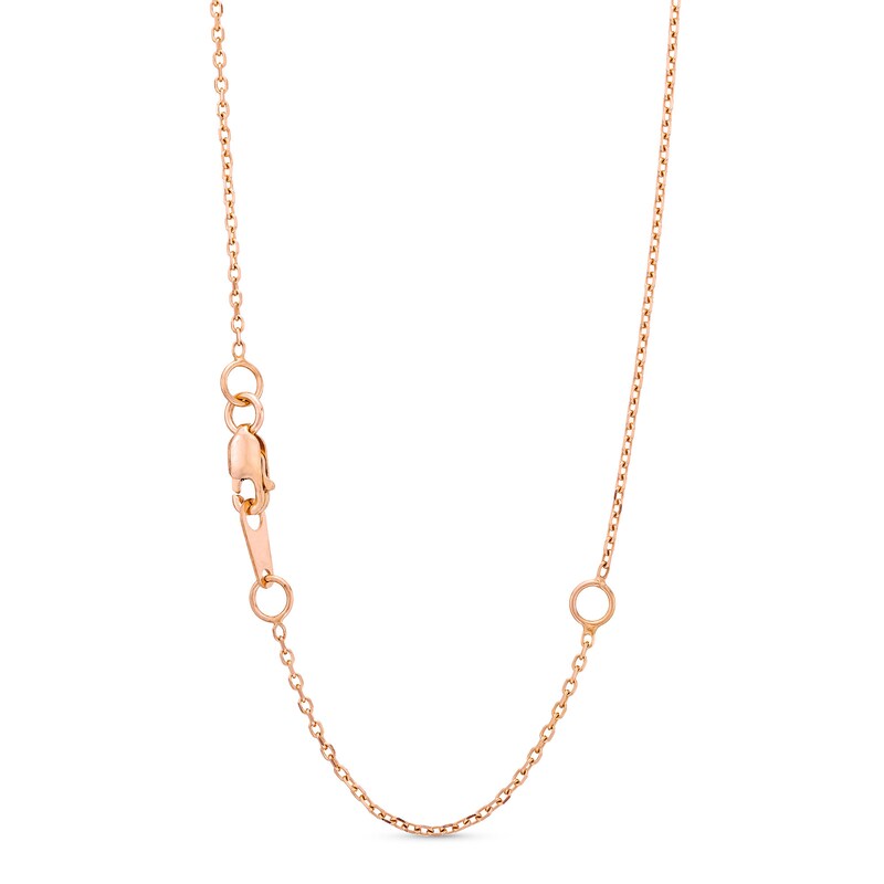 Main Image 3 of Journey Pink Lab-Created Sapphire Curved Pendant in Sterling Silver with 14K Rose Gold Plate