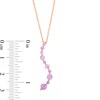 Thumbnail Image 4 of Journey Pink Lab-Created Sapphire Curved Pendant in Sterling Silver with 14K Rose Gold Plate