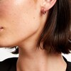 Thumbnail Image 2 of Certified Ruby Huggie Hoop Earrings in 10K Gold