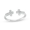 Thumbnail Image 1 of 1/6 CT. T.W. Diamond Double Cross Ring in 10K White Gold