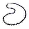 Thumbnail Image 1 of 6.0mm Black Cultured Akoya Pearl Strand Necklace with Sterling Silver Clasp