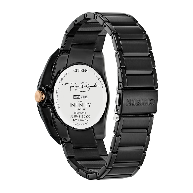 Main Image 3 of Men's Citizen Eco-Drive® Tony Stark "I Love You 3000" Black IP Watch with Black Dial (Model: AW1019-52W)