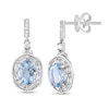 Thumbnail Image 1 of EFFY™ Collection Oval Aquamarine and 3/8 CT. T.W. Diamond Alternating Frame Drop Earrings in 14K White Gold