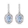 Thumbnail Image 2 of EFFY™ Collection Oval Aquamarine and 3/8 CT. T.W. Diamond Alternating Frame Drop Earrings in 14K White Gold