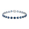Thumbnail Image 1 of EFFY™ Collection Cushion-Shaped London Blue Topaz Line Bracelet in White 14K Gold