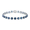 Thumbnail Image 0 of EFFY™ Collection Cushion-Cut London Blue Topaz Line Bracelet in White 14K Gold