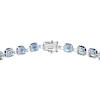 Thumbnail Image 2 of EFFY™ Collection Cushion-Shaped London Blue Topaz Line Bracelet in White 14K Gold