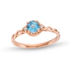 Thumbnail Image 1 of Aquamarine and Diamond Accent Braided Shank Ring in 10K Rose Gold