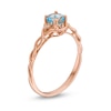 Thumbnail Image 3 of Aquamarine and Diamond Accent Braided Shank Ring in 10K Rose Gold