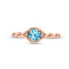 Thumbnail Image 4 of Aquamarine and Diamond Accent Braided Shank Ring in 10K Rose Gold