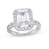 Thumbnail Image 1 of 4 CT. T.W. Emerald-Cut Certified Lab-Grown Diamond Frame Engagement Ring in 14K White Gold (F/VS2)