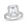 Thumbnail Image 0 of 4 CT. T.W. Emerald-Cut Certified Lab-Created Diamond Frame Engagement Ring in 14K White Gold (F/VS2)