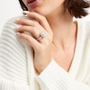 Thumbnail Image 2 of 4 CT. T.W. Emerald-Cut Certified Lab-Grown Diamond Frame Engagement Ring in 14K White Gold (F/VS2)