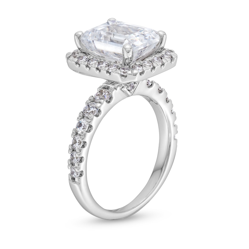 Main Image 3 of 4 CT. T.W. Emerald-Cut Certified Lab-Grown Diamond Frame Engagement Ring in 14K White Gold (F/VS2)