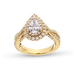 Vera Wang Love Collection 1-5/8 CT. T.W. Pear Framed Diamond Engagement Ring in 14K Gold (I/SI2)