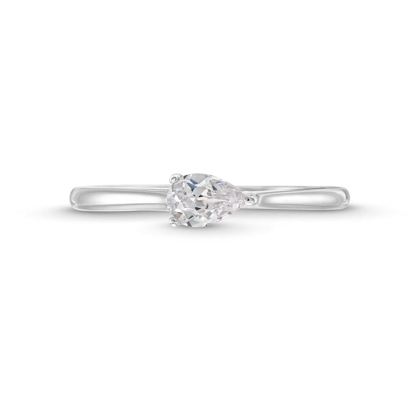 1/4 CT. Pear-Shaped Diamond Sideways Solitaire Engagement Ring in 14K White Gold (I/I1)