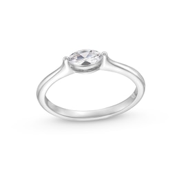 1/4 CT. Marquise Diamond Sideways Solitaire Engagement Ring in 14K White Gold (I/I1)
