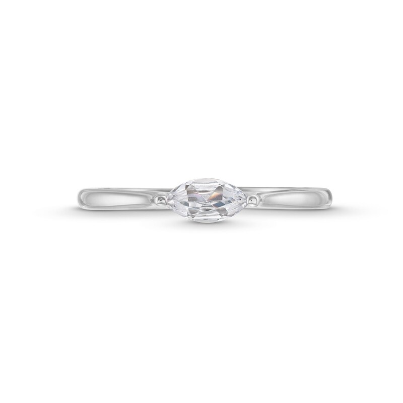 1/4 CT. Marquise Diamond Sideways Solitaire Engagement Ring in 14K White Gold (I/I1)