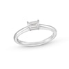 Thumbnail Image 0 of 1/4 CT. Emerald-Cut Diamond Sideways Solitaire Engagement Ring in 14K White Gold (I/I1)