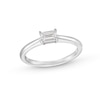 Thumbnail Image 1 of 1/4 CT. Emerald-Cut Diamond Sideways Solitaire Engagement Ring in 14K White Gold (I/I1)