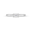 Thumbnail Image 4 of 1/4 CT. Emerald-Cut Diamond Sideways Solitaire Engagement Ring in 14K White Gold (I/I1)