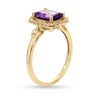 Thumbnail Image 3 of Princess-Cut Amethyst and 1/10 CT. T.W. Diamond Open Octagon Frame Ring in 10K Gold