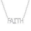 Thumbnail Image 1 of 1/10 CT. T.W. Diamond "FAITH" Necklace in Sterling Silver - 17.76"