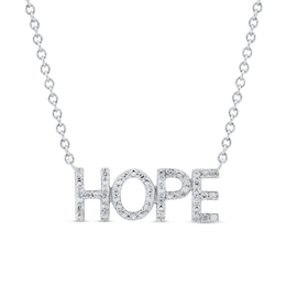 1/10 CT. T.W. Diamond &quot;HOPE&quot; Necklace in Sterling Silver - 17.69&quot;