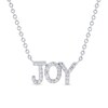 Thumbnail Image 1 of 1/10 CT. T.W. Diamond "JOY" Necklace in Sterling Silver - 17.5"