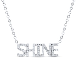 1/10 CT. T.W. Diamond "SHINE" Necklace in Sterling Silver - 17.78"