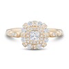 Thumbnail Image 3 of 3/4 CT. T.W. Princess-Cut Diamond Double Frame Art Deco Engagement Ring in 14K Rose Gold