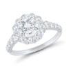 Thumbnail Image 2 of 2-1/4 CT. T.W. Diamond Flower Frame Engagement Ring in 14K White Gold