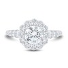 Thumbnail Image 3 of 2-1/4 CT. T.W. Diamond Flower Frame Engagement Ring in 14K White Gold