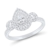 Thumbnail Image 2 of 3/4 CT. T.W. Pear-Shaped Diamond Past Present Future® Double Frame Engagement Ring in 14K White Gold