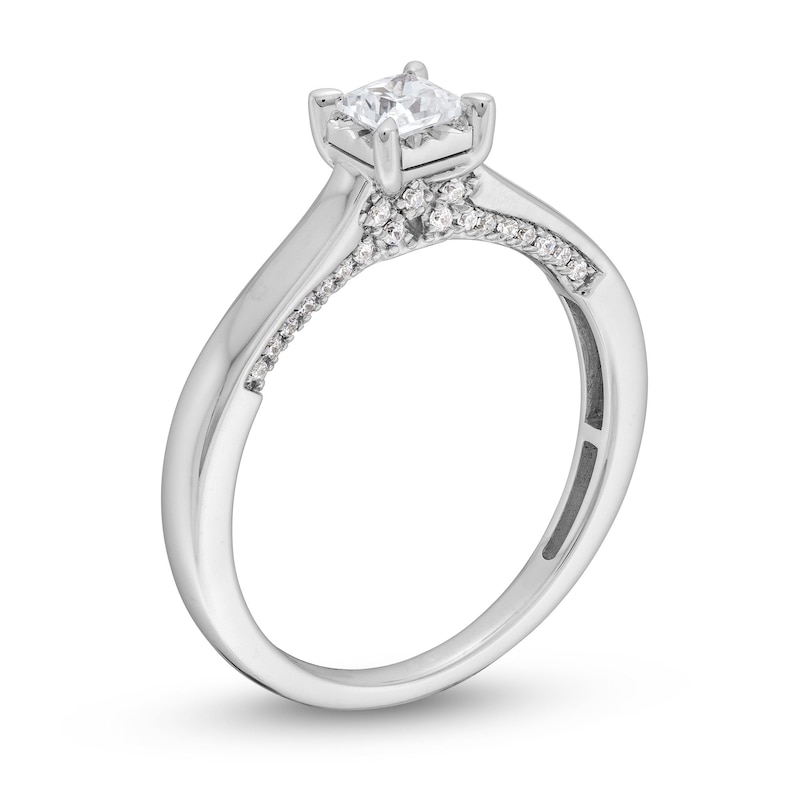 Main Image 3 of 1/2 CT. T.W. Princess-Cut Diamond Edge Engagement Ring in 14K White Gold (I/I2)
