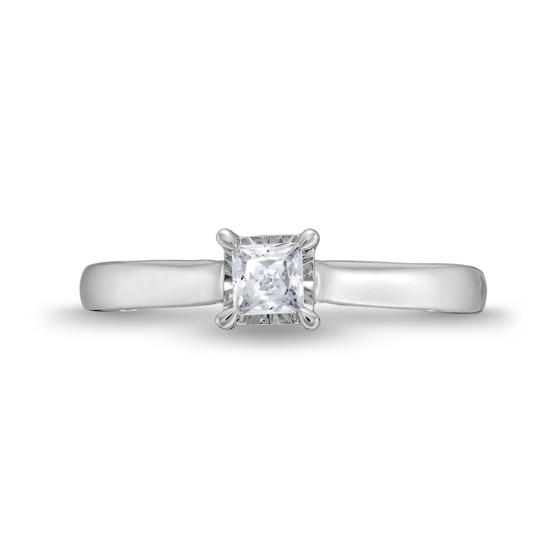 Main Image 4 of 1/2 CT. T.W. Princess-Cut Diamond Edge Engagement Ring in 14K White Gold (I/I2)